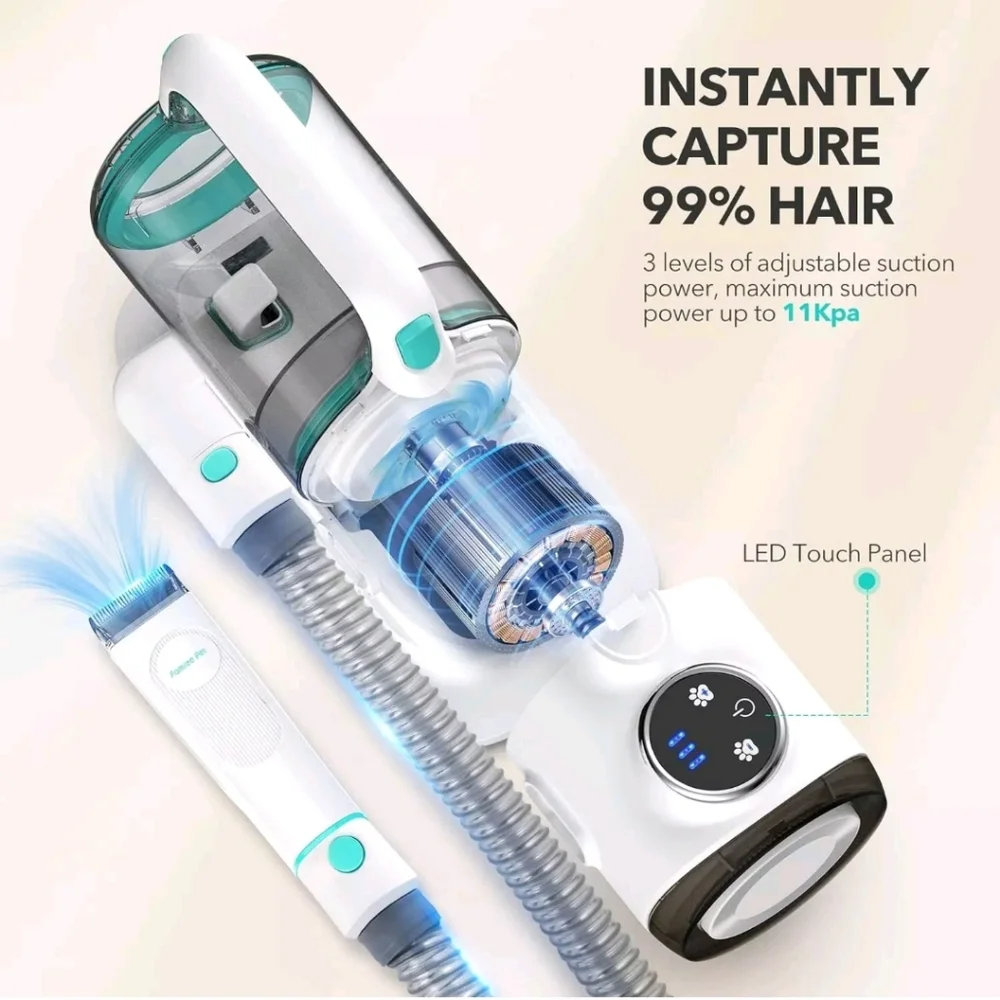 Dog Grooming Kit, 6 in 1 Professional Pet Hair Vacuum Pet Grooming Tools New